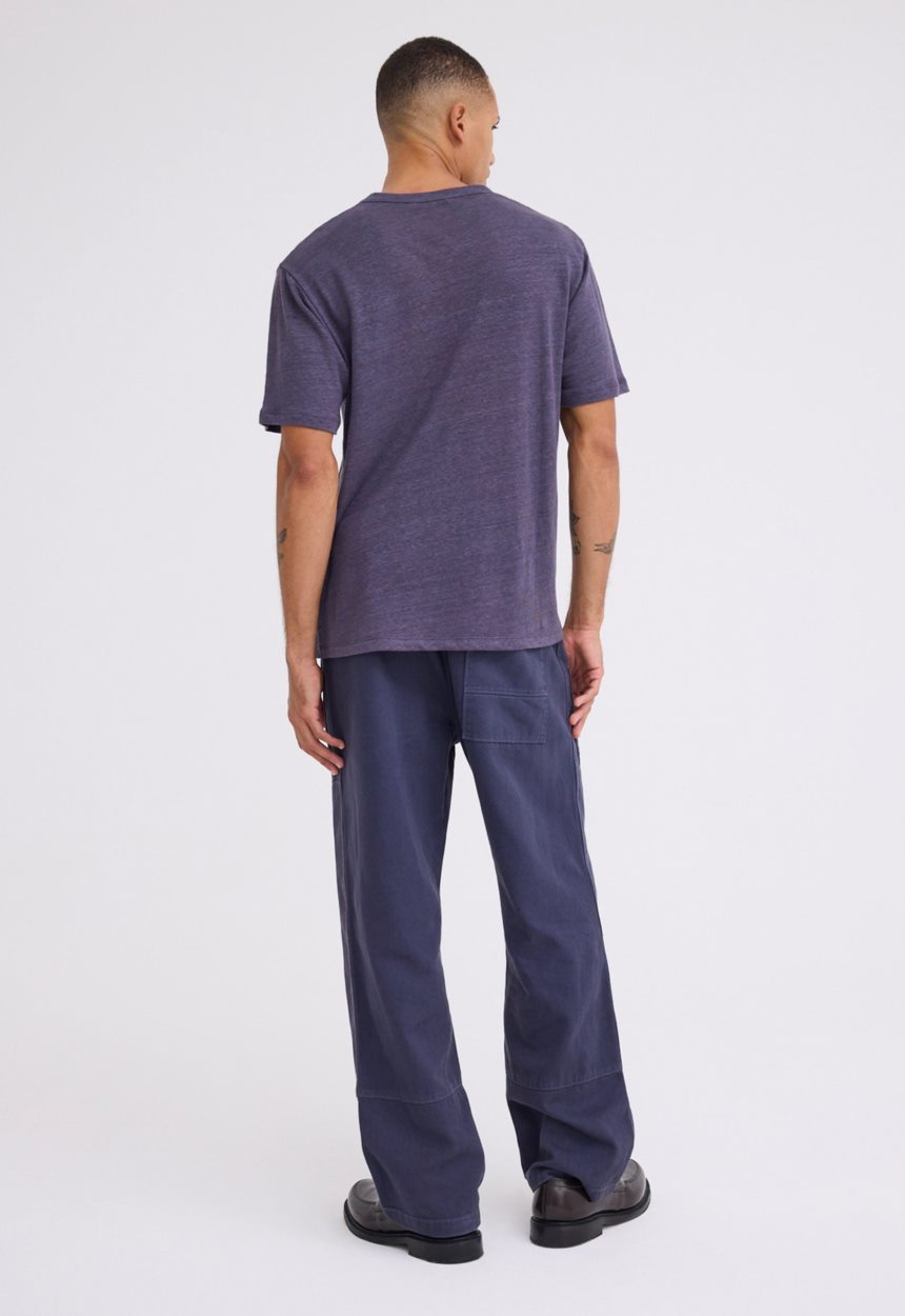 Jac + Jack Line Linen Tee - Sly Blue